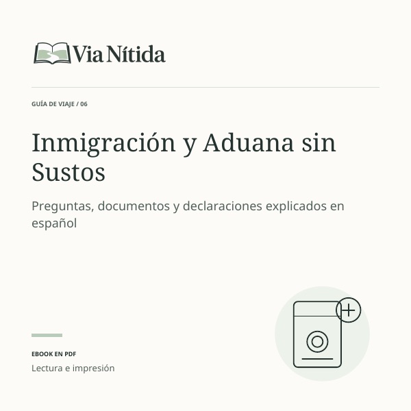 Portada de la guía Inmigración y Aduana sin Sustos