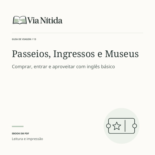 Capa do guia Passeios, Ingressos e Museus